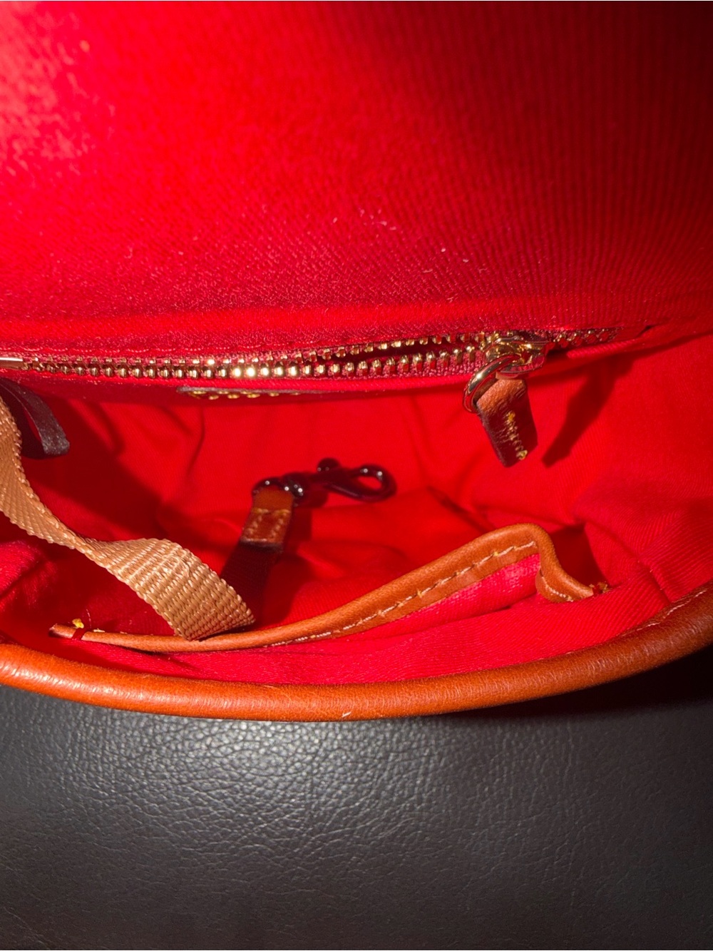 Dooney & Bourke Big Duck Brown Pebbled Leather Crossbody Saddle Bag - Picture 7 of 8